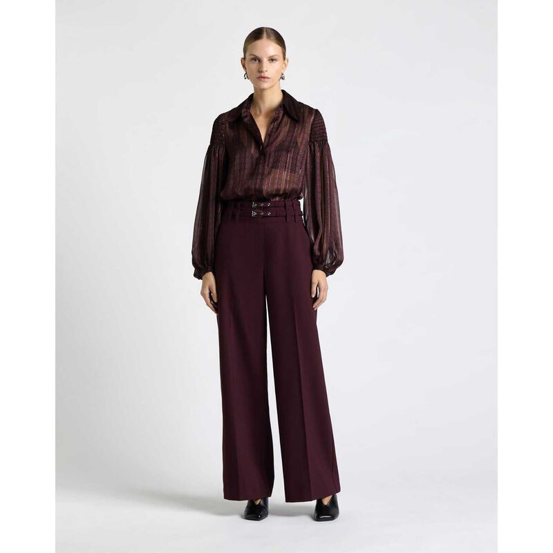 Cue Merlot Lurex Geo Shirt image number 3